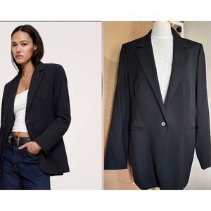 NEW Banana Republic Siena Italian Marzotto Wool Blazer 16 Tall Black